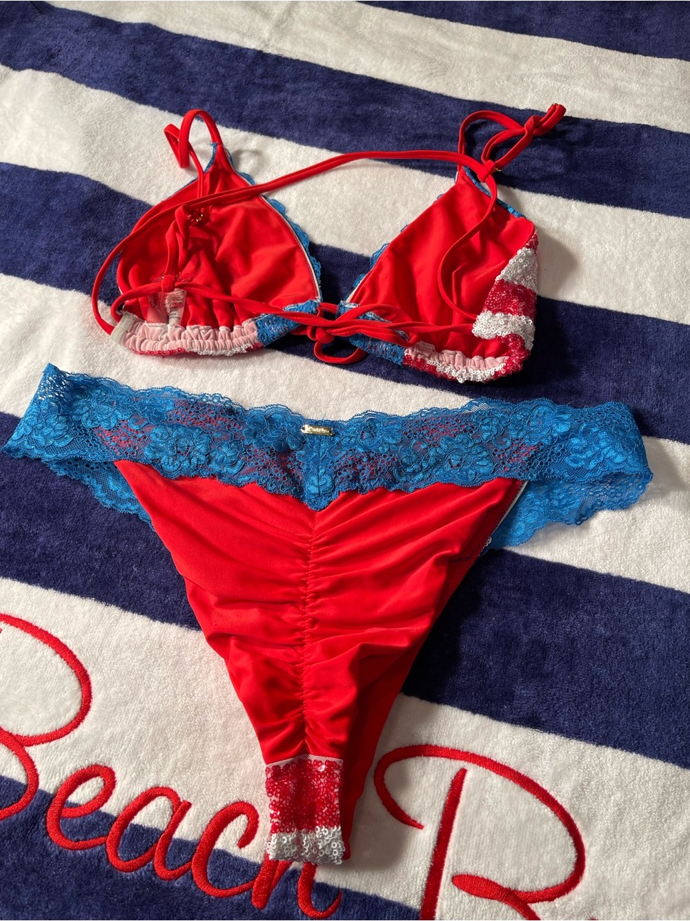 4th of July beach bunny bikini DD top, XL bottoms - Picture 12 of 12